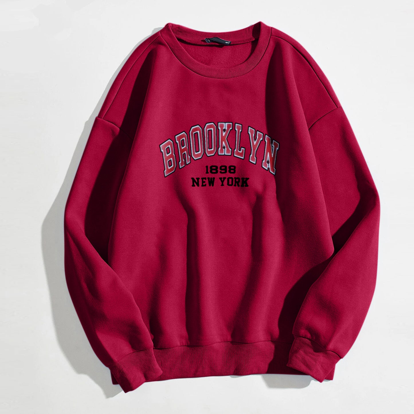 Women's Simple Letter Crew Neck Temperament Pure Color Korean Style Thin Sweaters