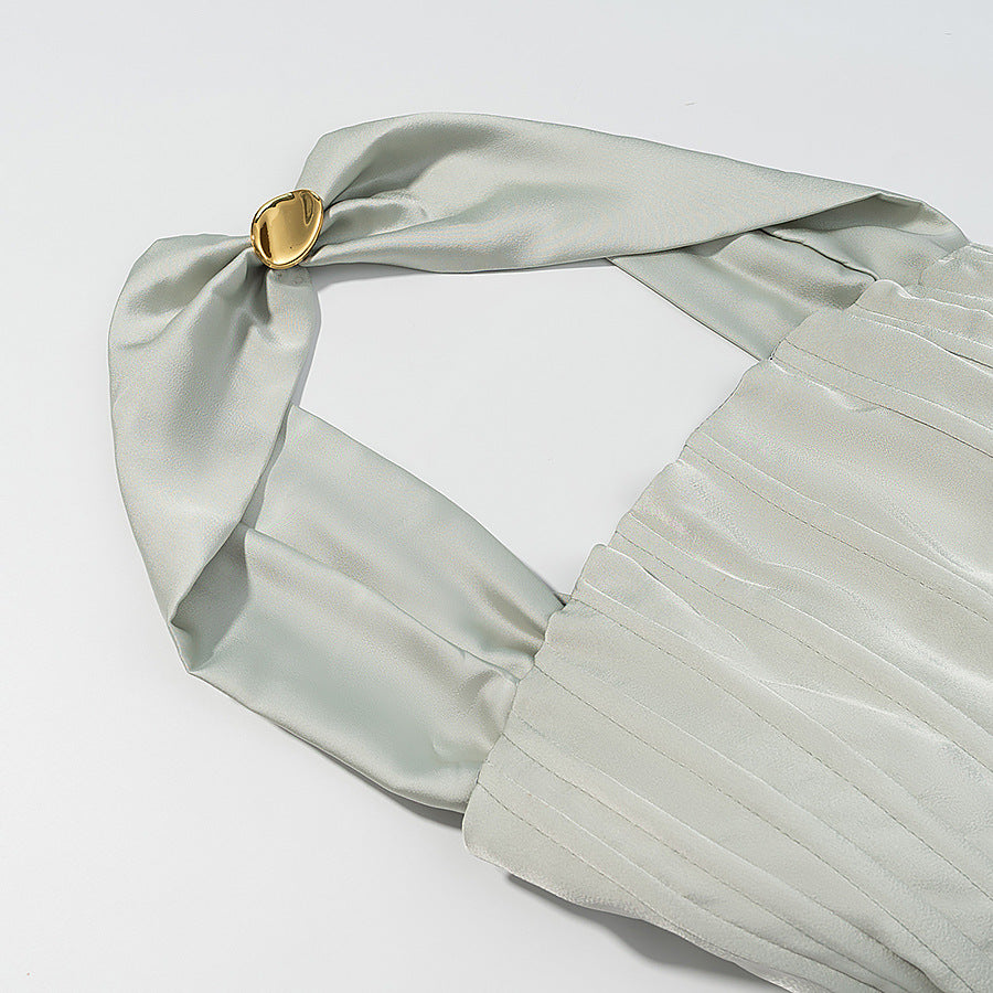 Women's High-grade French Fashion Temperament Wild Simple Halter Dresses