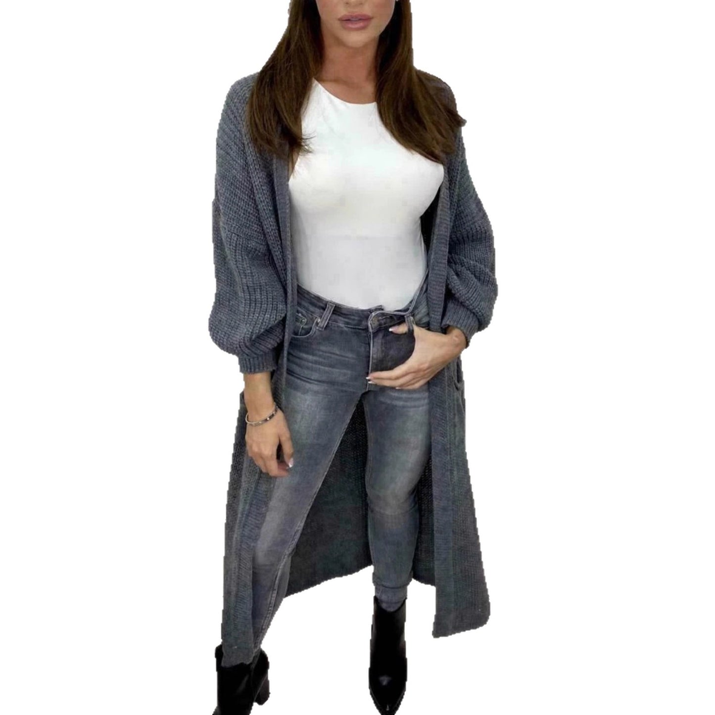 Stylish Long Large Loose Lantern Sleeve Knitwear