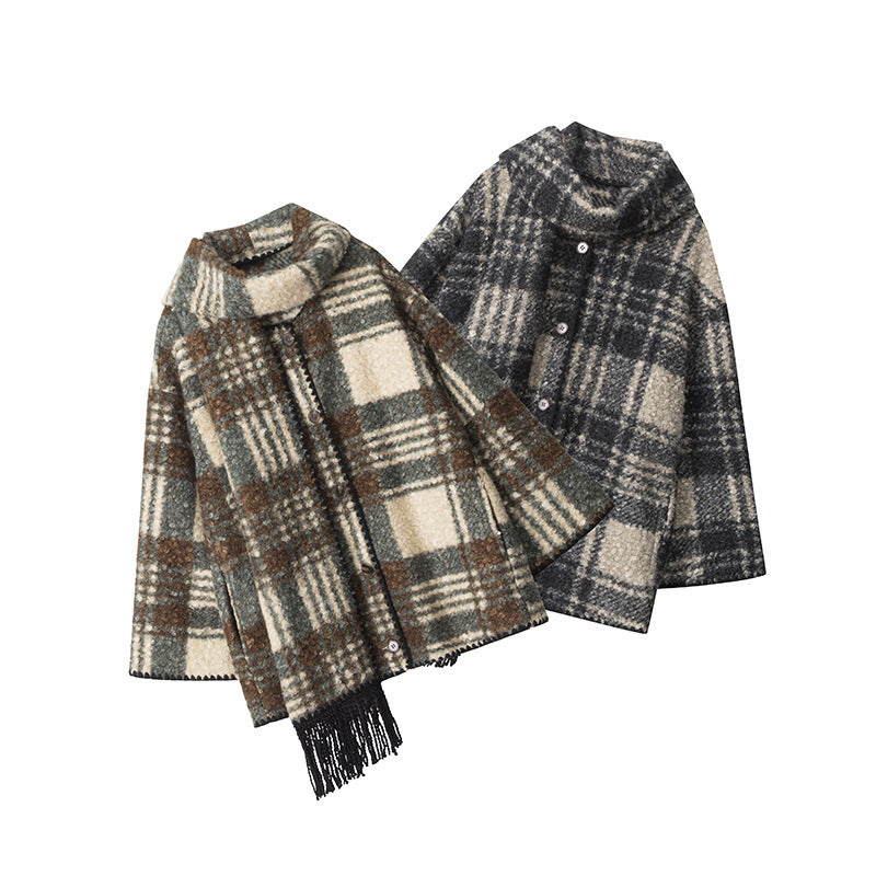 High Sense Scarf Collar Design Warm Fashionable Coats
