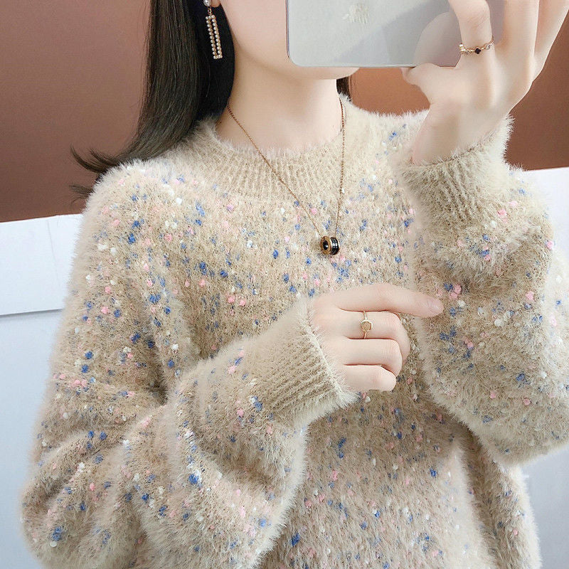 Women's Mink Fur Loose Korean Style Lazy Thickened Women's Sweater