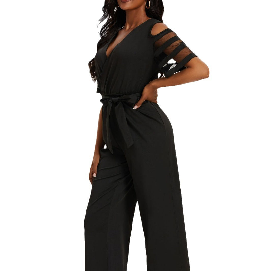 Women's Sexy Solid Color High Waist One-piece Pants