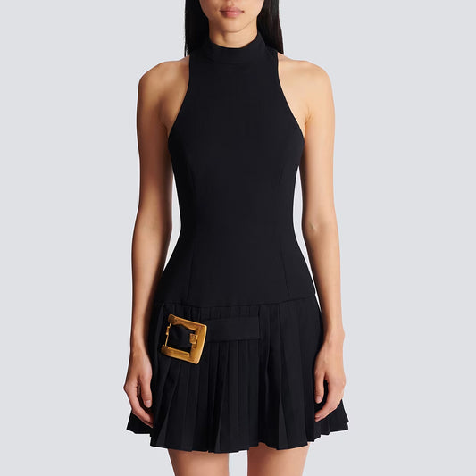 Popular Beautiful Slouchy Fashionable Pleated Sleeveless Dress