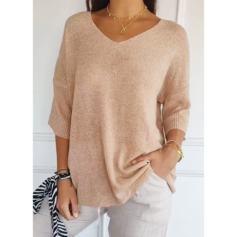Women's Casual Basic Style Slimming Solid Color Women's Sweater