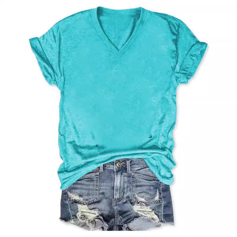 Women's Casual Loose Pullover Short-sleeved T-shirt Printed Blouses