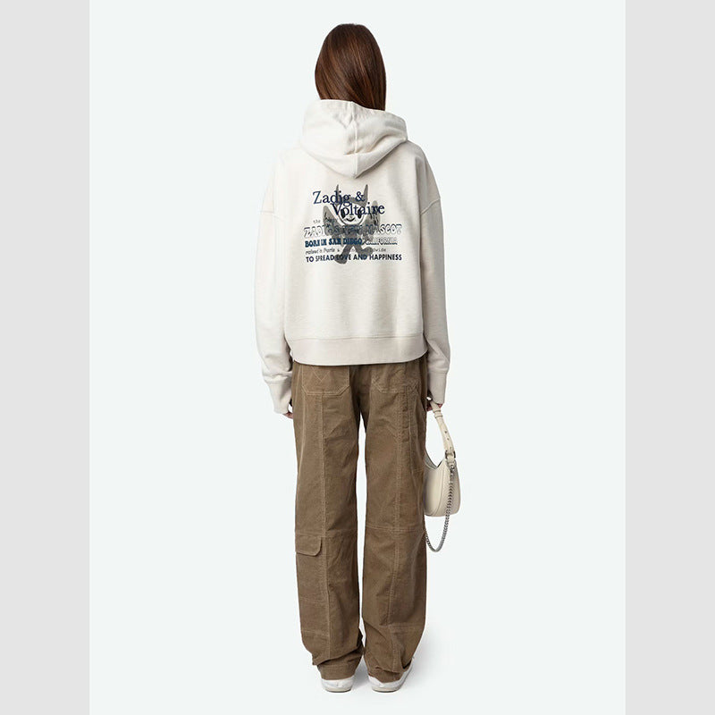 Women's Discharge Print Hot Drilling Chalk Embroidery Sweaters