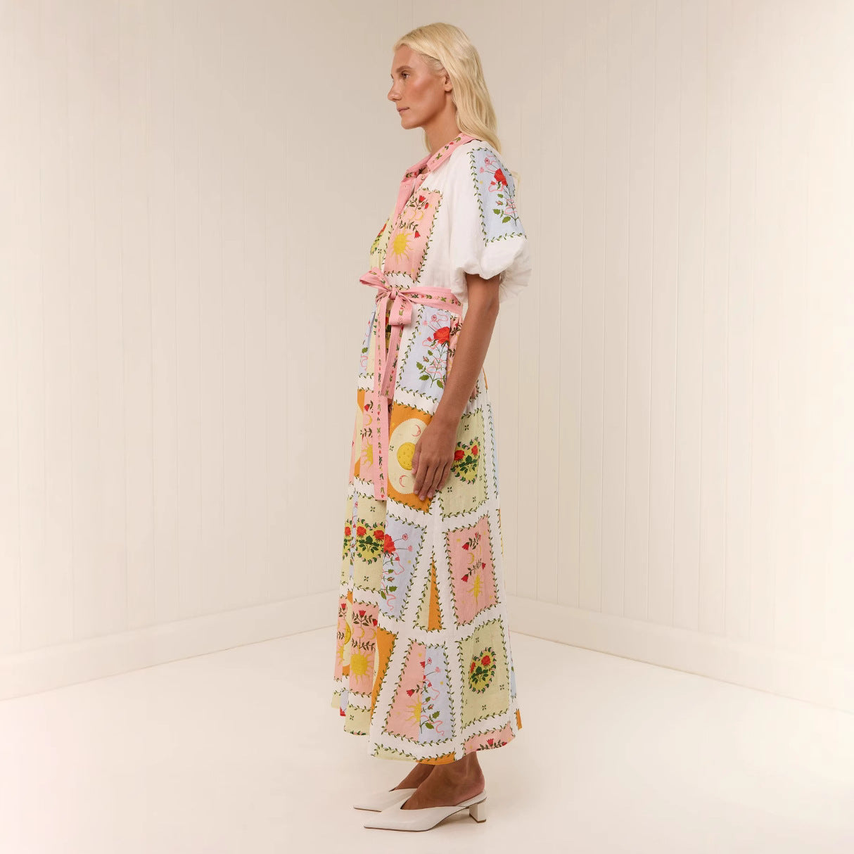Women's Smiley Linen Loose Large Swing For Dress