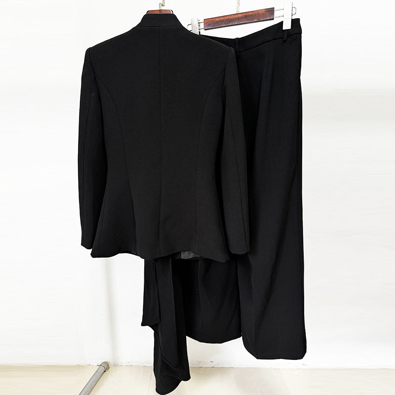Creative Fashion Pleated Collar Trousers Two-piece Suits