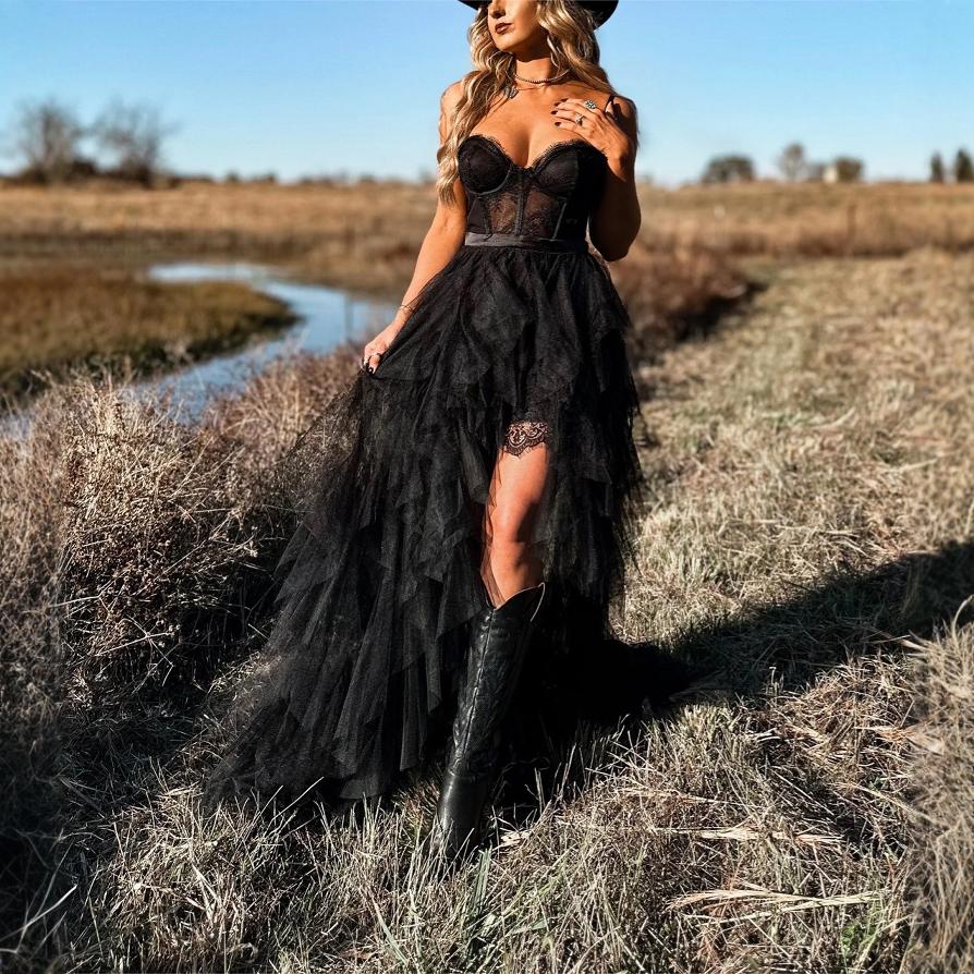 Summer Fishbone Mesh Lace Dress Pure Sexy Dresses