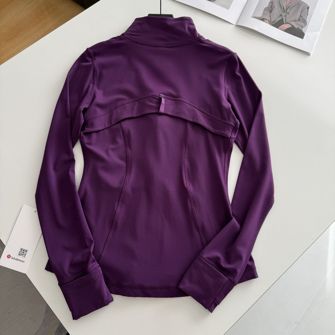 Women's Spring Yoga Workout Elastic Slim Stand Jackets