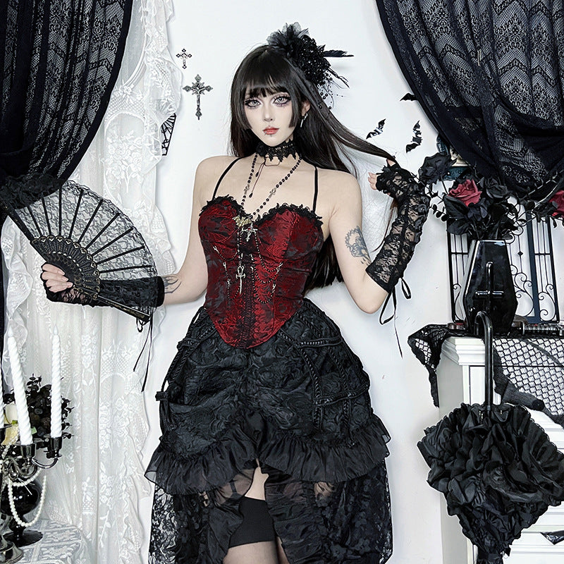 Bird Cage Chain Autumn Halloween Dark Tops