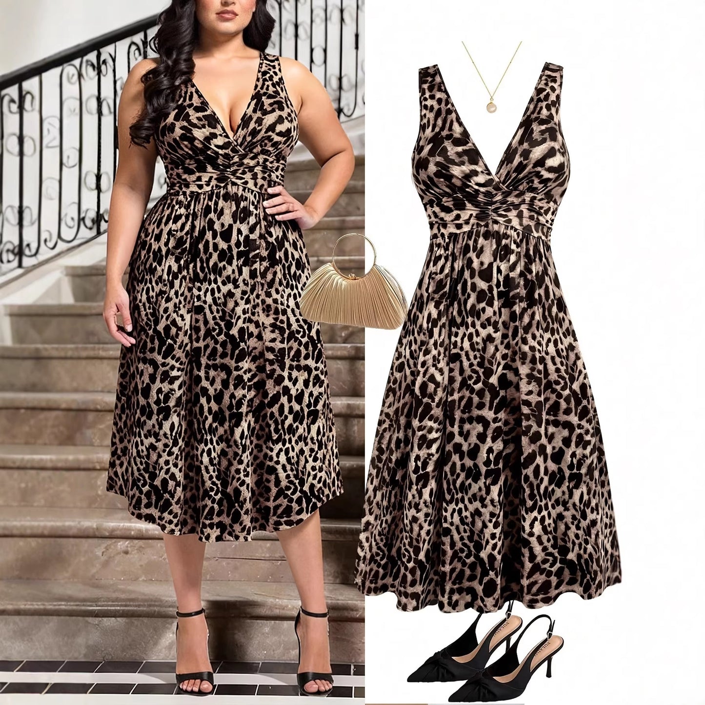 Women's Fashion Summer Elegant Bohemian Style Printing Dress