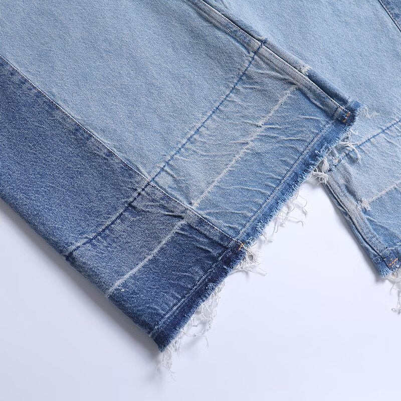 Women's Autumn Stitching Contrast Color Long Jeans