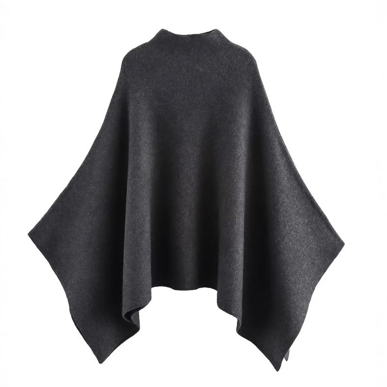 Women's Fashion Casual Asymmetric Knitted Cape Coats