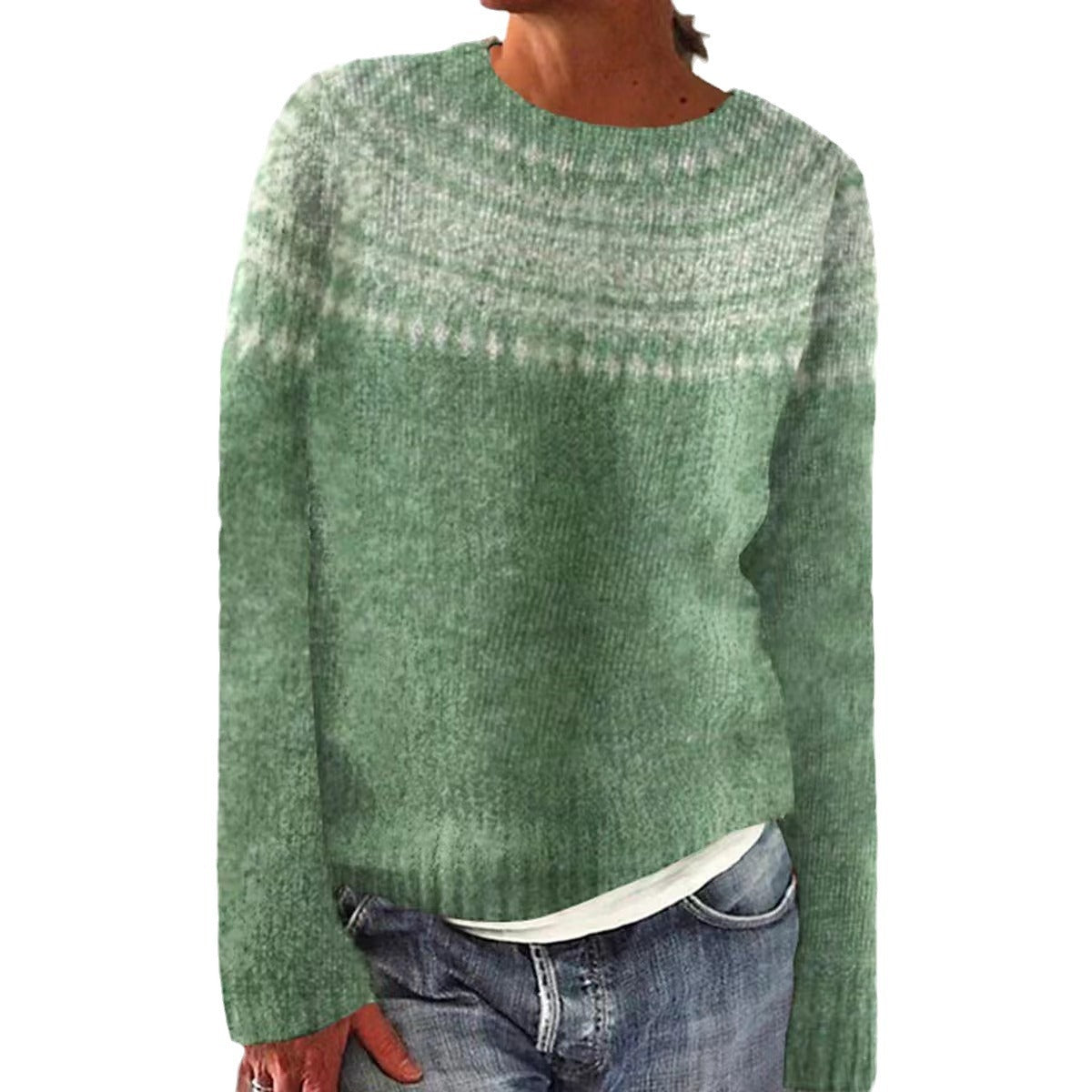 Women's Round Neck Multicolor Loose Fashion Pullover Sweaters