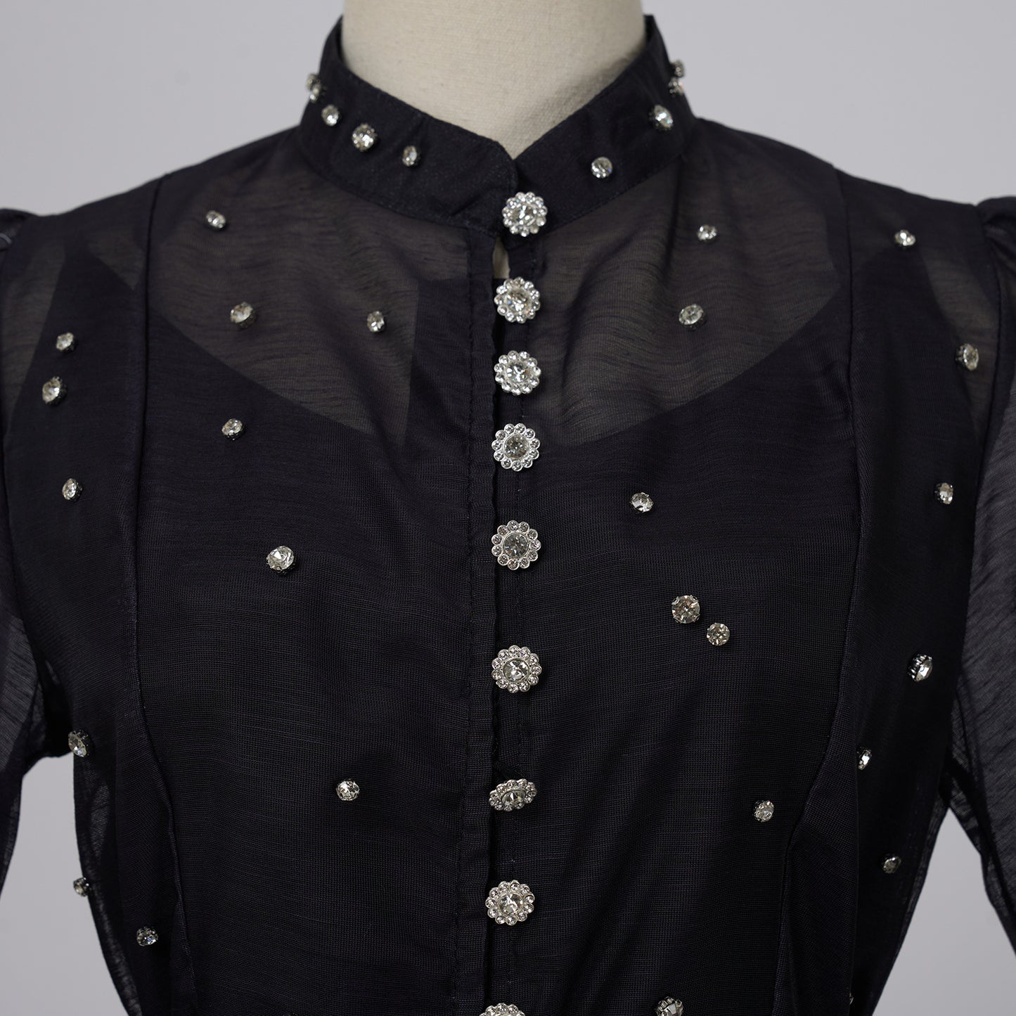 Lantern Sleeve Single-breasted Waist Slimming Large Hem Dresses