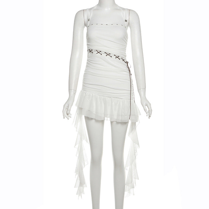 Women's Summer Dress With Collar Sleeveless Solid Dresses