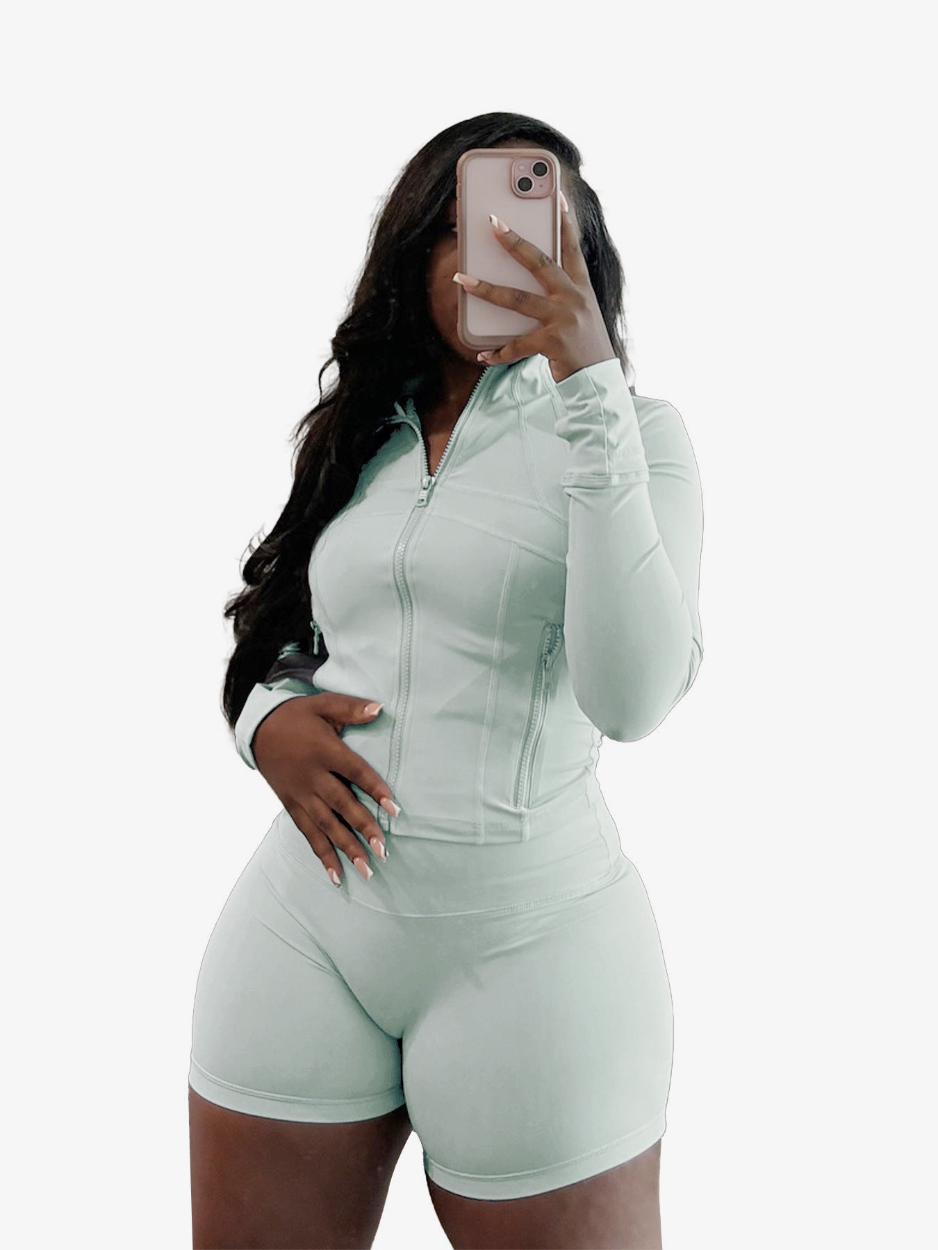 Women's Sexy Tight Long Sleeve Horn Two-piece Clothing