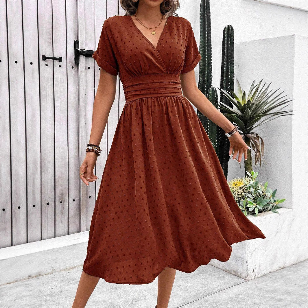 Women's Summer Fashion Medium Fur Ball Elegant Dress