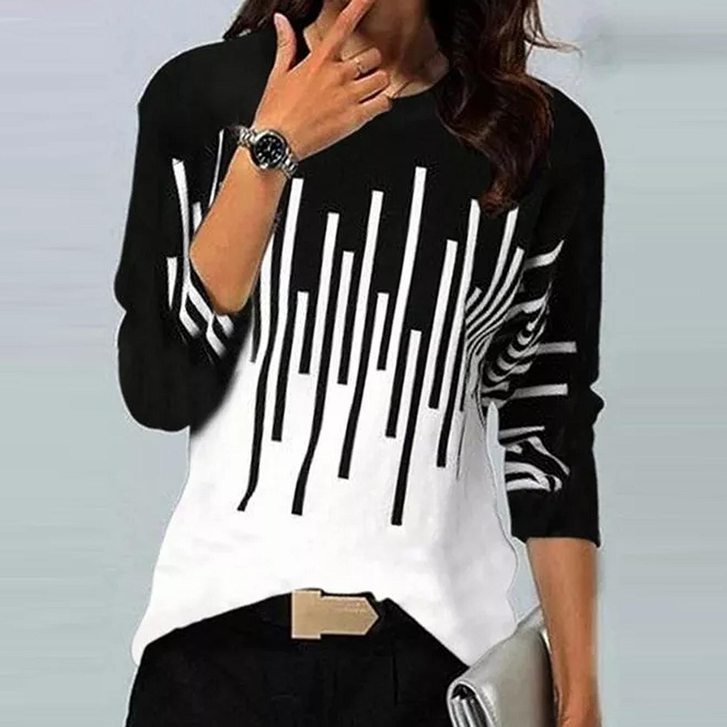 Women's Supports Various Contrast Color Positioning Printed Blouses