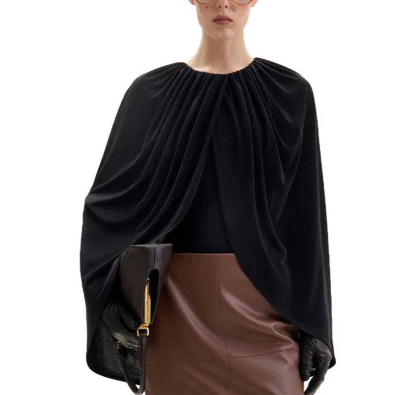 Women's Temperament Pure Color Irregular Autumn High-grade Shawl Slim Jumpsuits