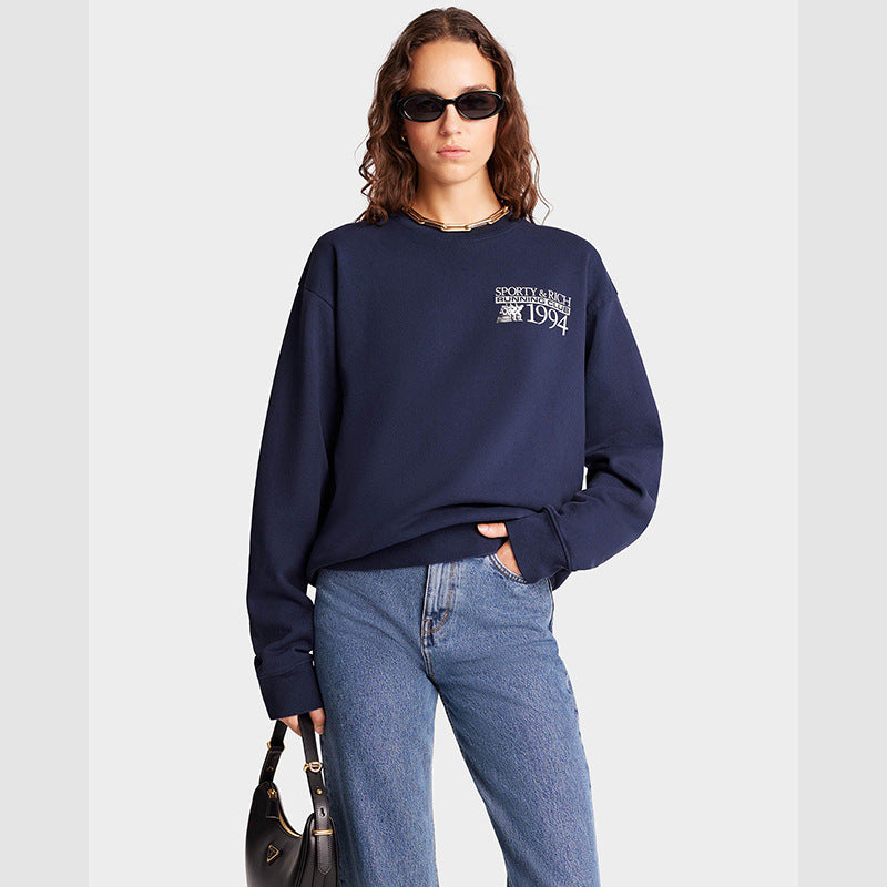 Women's North American Niche Front Rear Letters Printed Fleece Sweaters