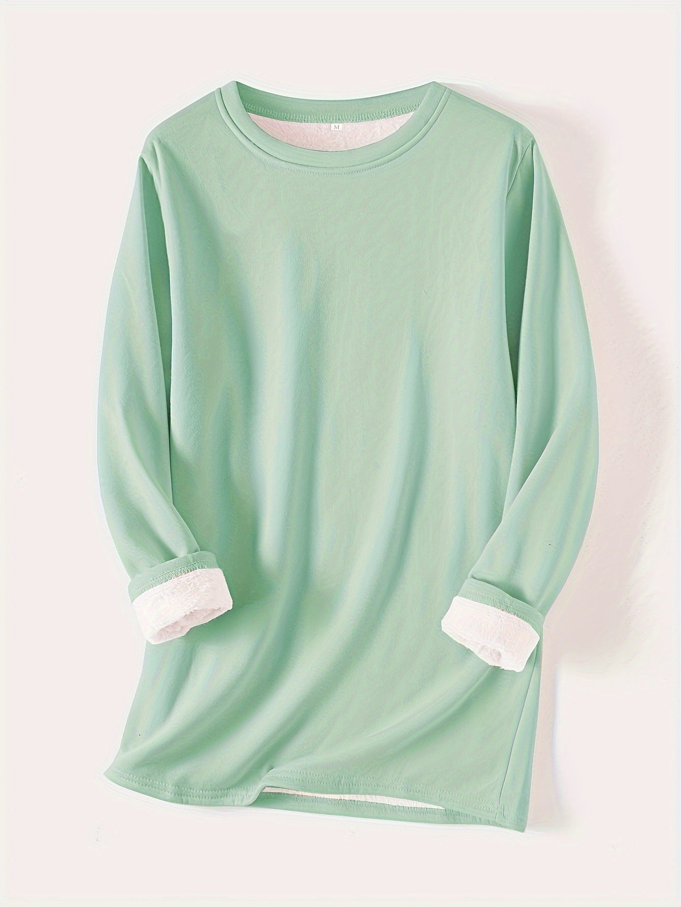 Women's Veet Padded Bottoming Shirt Mid-length Thickened Large Fleece Slim Fit Women's Sweater