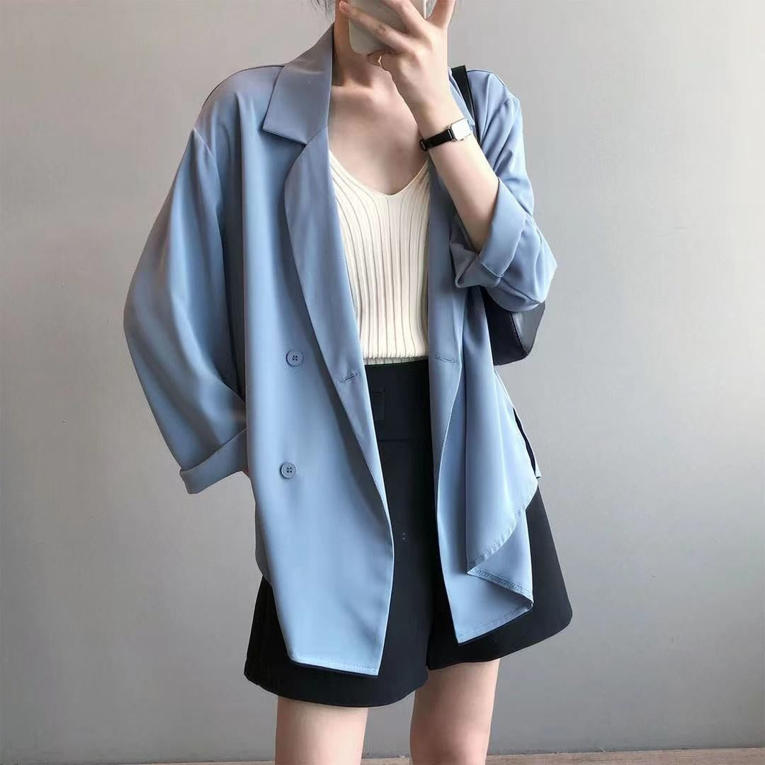 Women's Thin British Style Loose Korean Sun Blazers