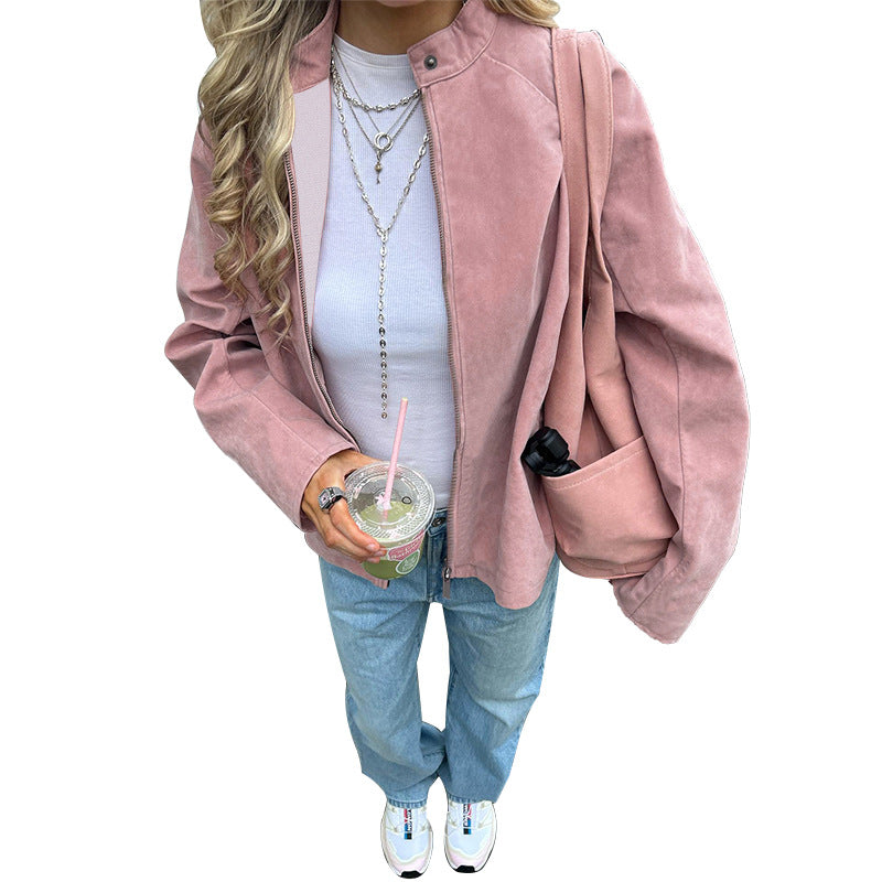 Women's Suede Long-sleeved Temperament Leisure Pure Color Sweaters