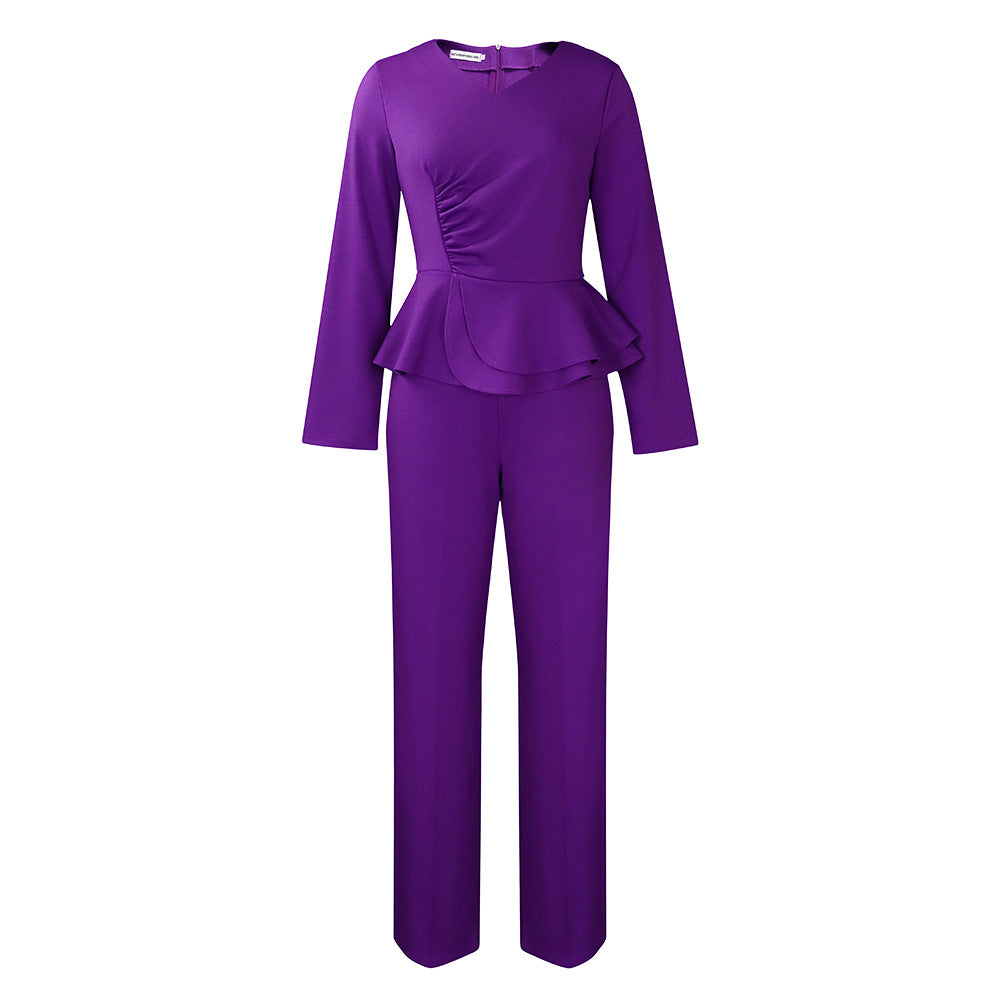 Pretty Charming Innovative Unique Ruffles Two-piece Fashion Casual Suit