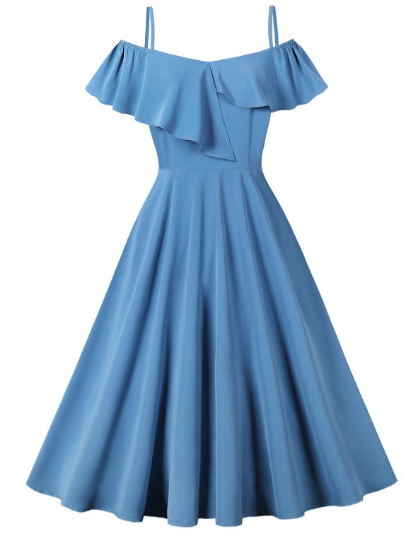 Women's French Blue Gentle Dress Elegant Dresses