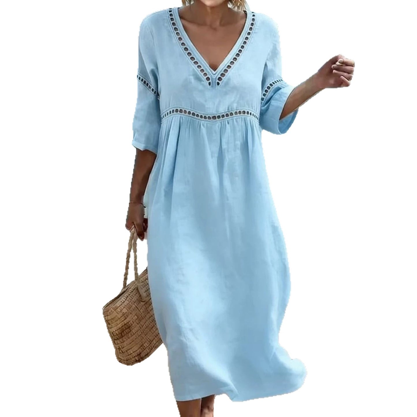 Women's Elegant Casual Solid Color Half Sleeves Dress