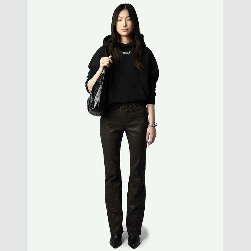 Women's Wings Behind Chalk Digital Printed Rhinestones Sweaters