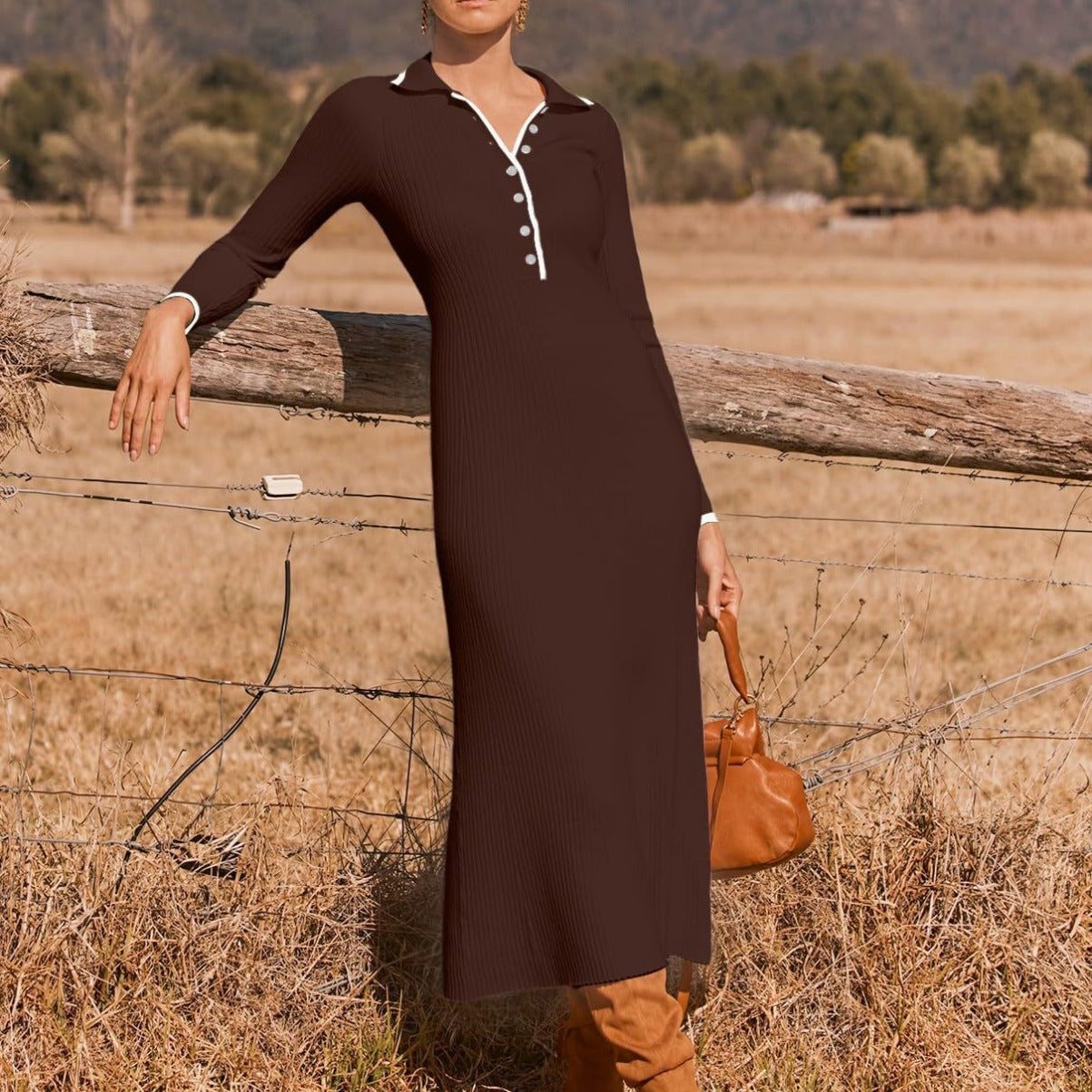Knitted Midi Slim Fit Slimming Temperament Sheath Dress