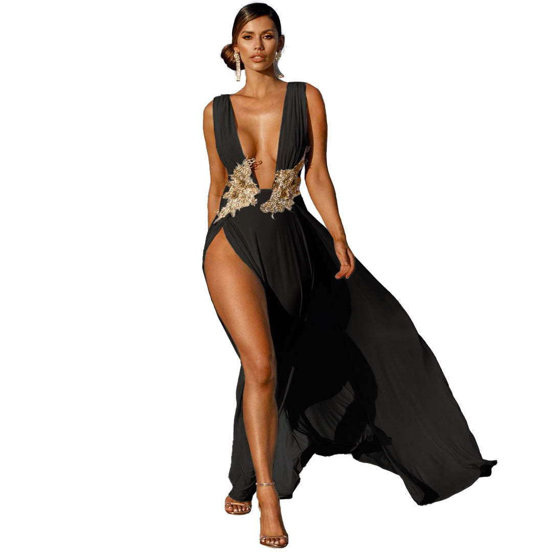 Women's Dress Sexy Fashion Deep V High Dresses