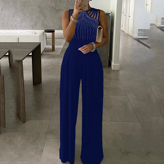 Women's Casual Trousers Summer Slim Solid Color Jumpsuits