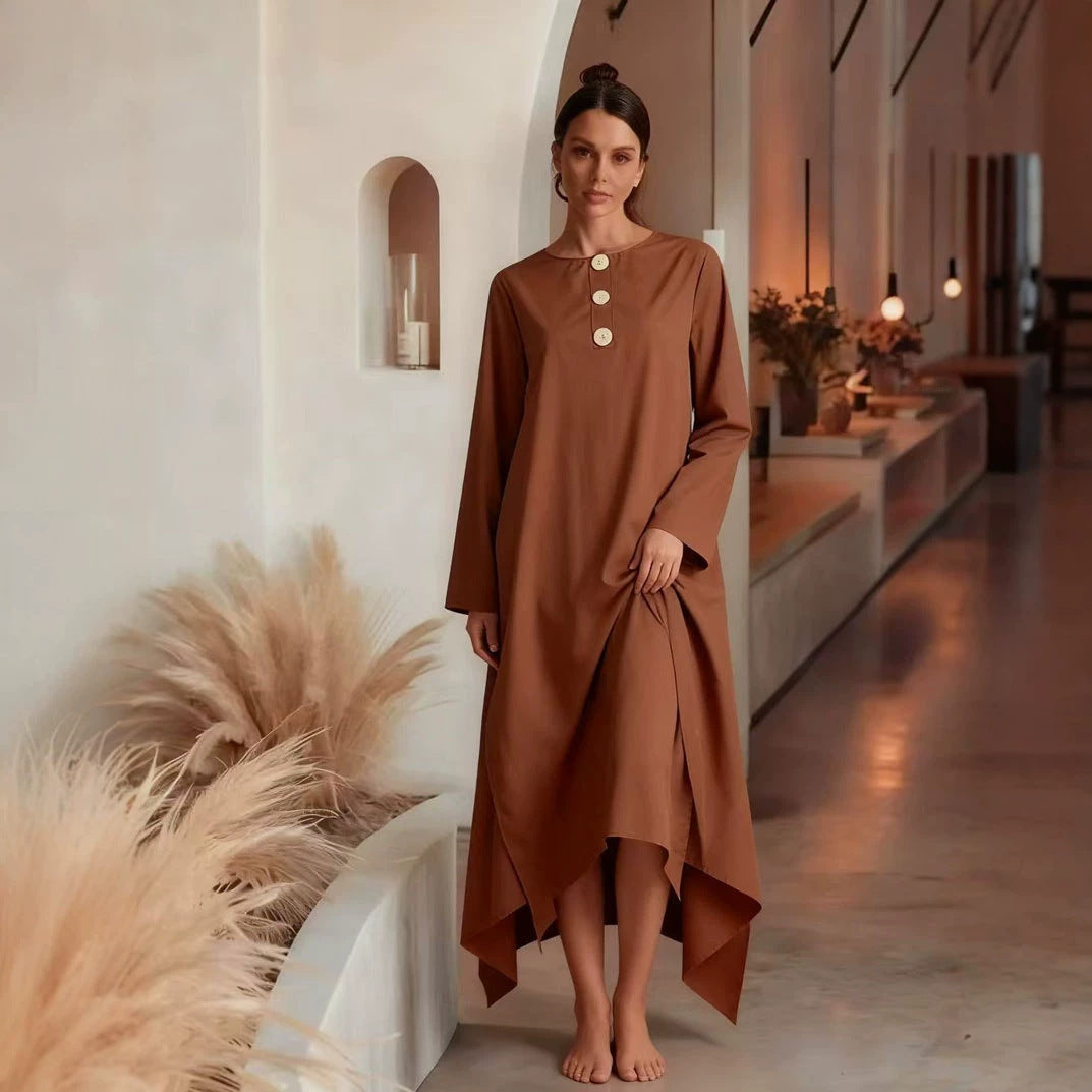 Women's Solid Color Long Sleeve Loose Thin Plus Size