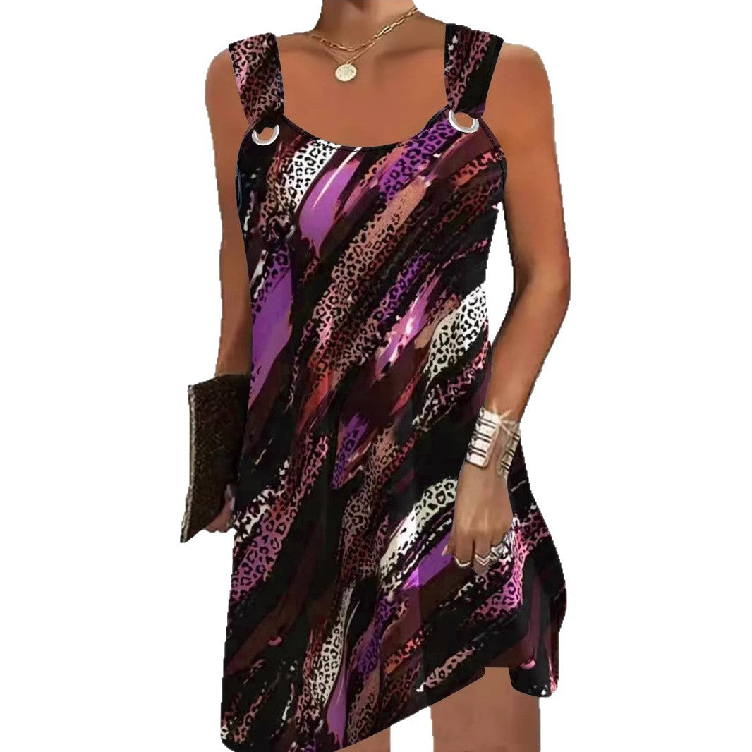 Beautiful Summer Casual Fashion Sleeveless Printed Plus Size