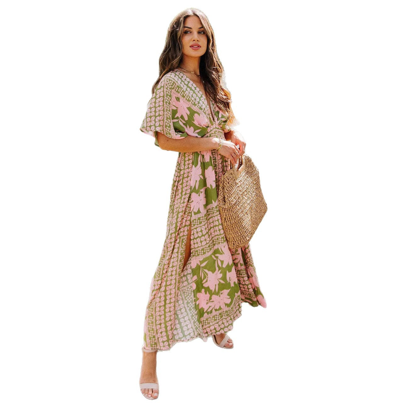Women's Summer Sexy High Waist Fashion Floral Print Dress