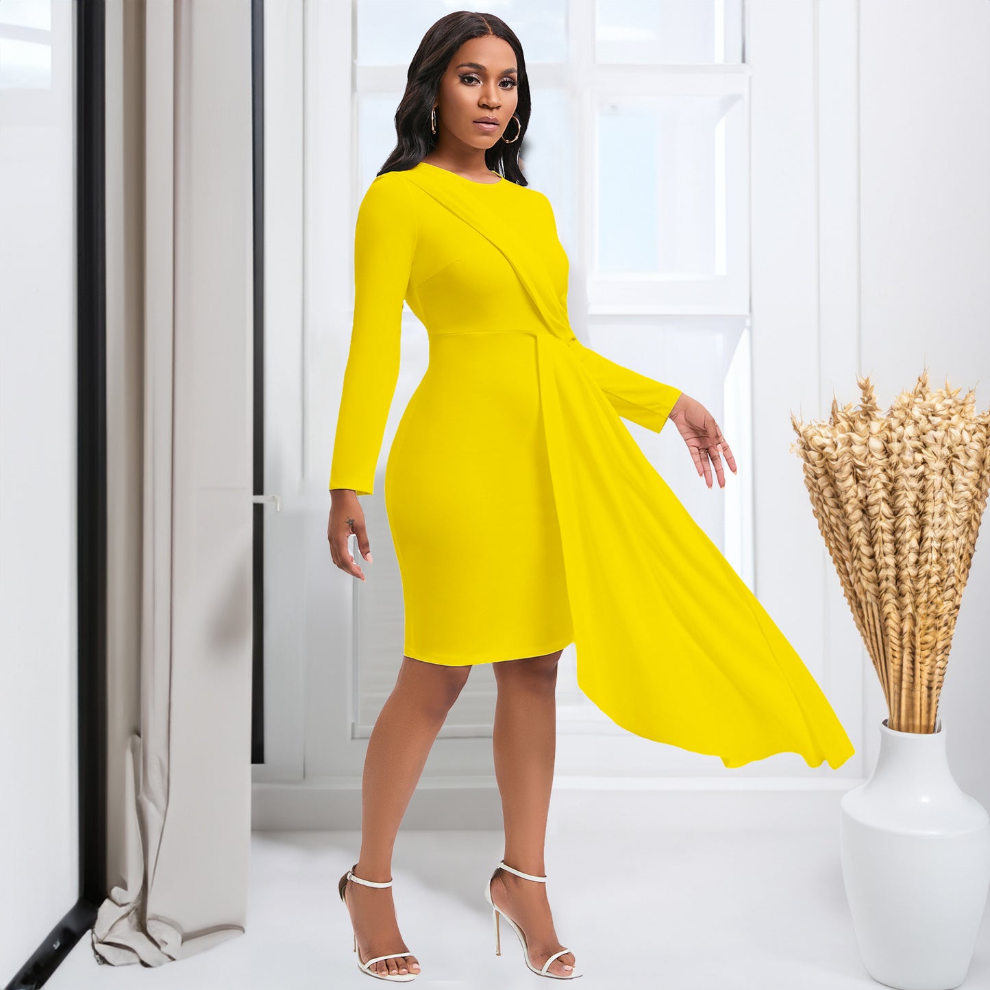Autumn Long Sleeve Elegant Pencil African Dress