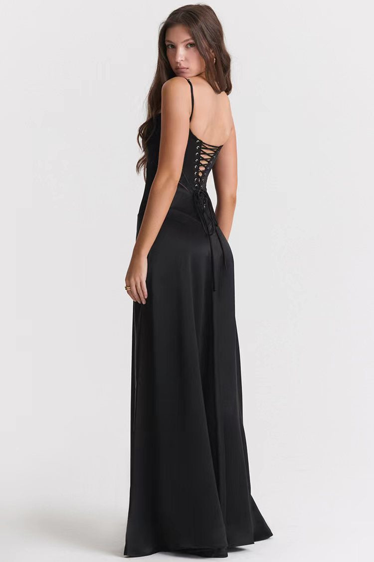 Solid Color Sleeveless Sling Body Shaping Backless Dresses