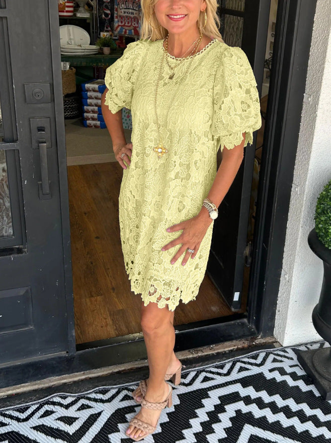 Women's Comfortable Summer Lace Sleeve Dress Shorts