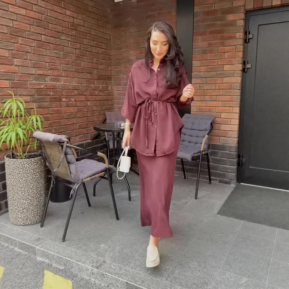 Women's Graceful Fashionable Shirt Strap Baggy Denim Coats