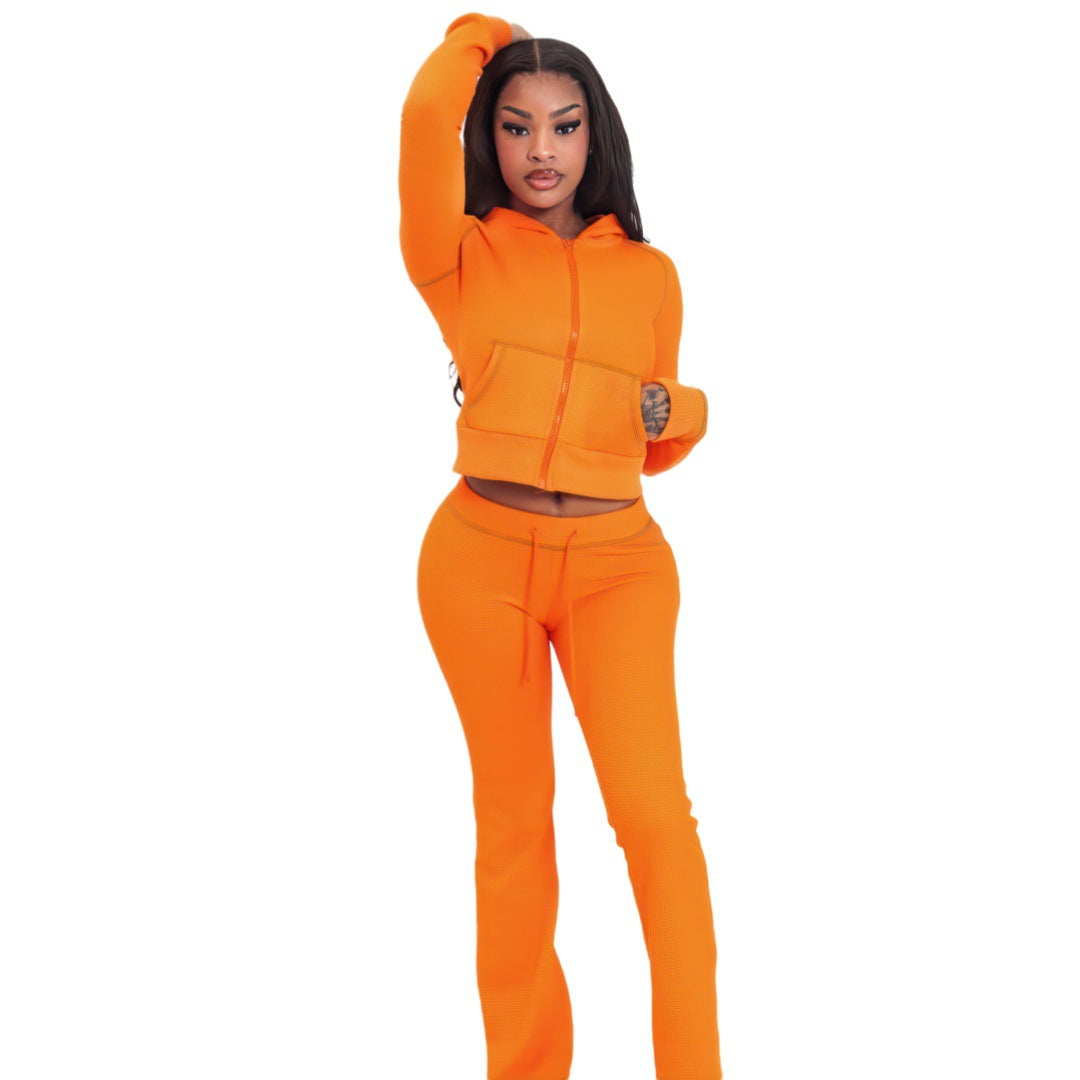 Women's Fashion Elegant Hoodie Two-piece Set Suits
