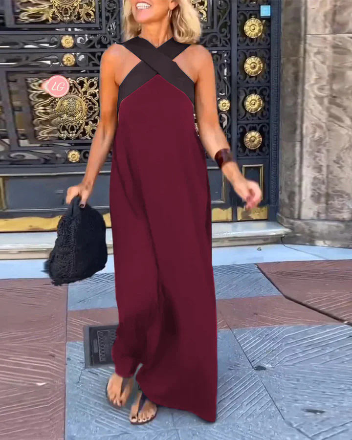 Women's Summer Long Cross Sexy Beauty Back Dress