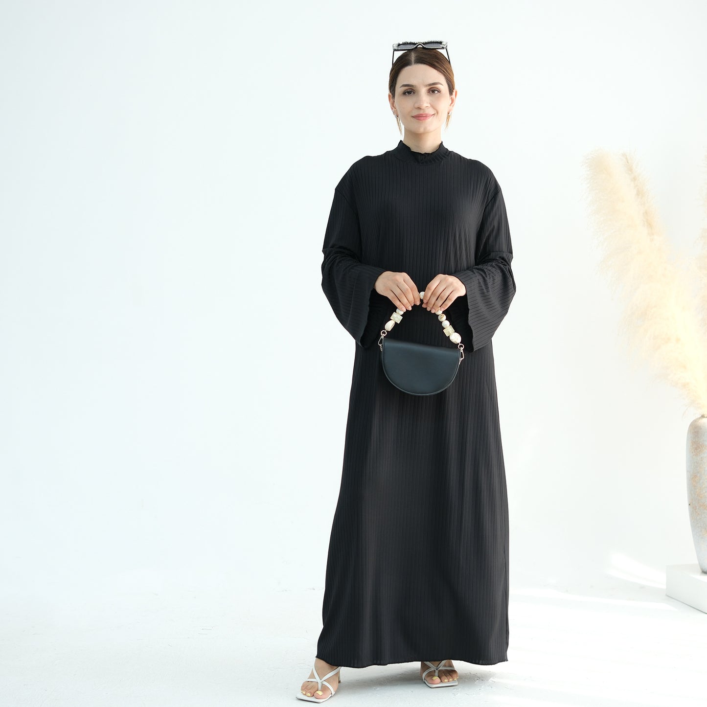 Turkey Multicolor Stand Collar Dress Robe Dresses