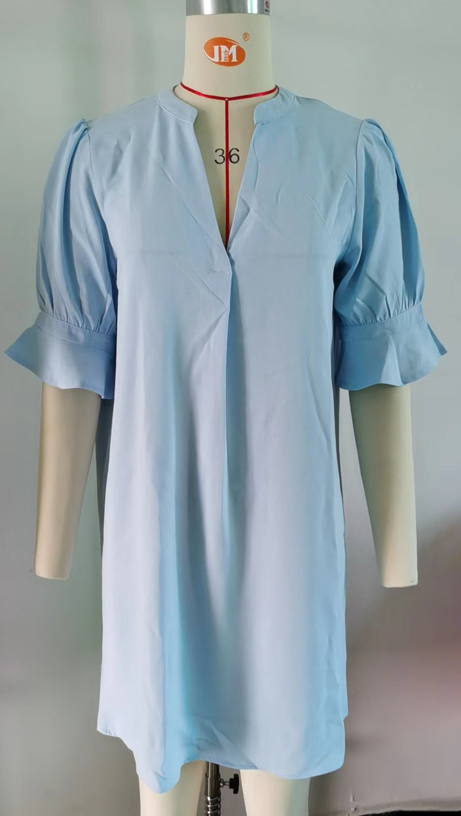 Women's Summer Solid Color Loose Pleated Half-length Dress