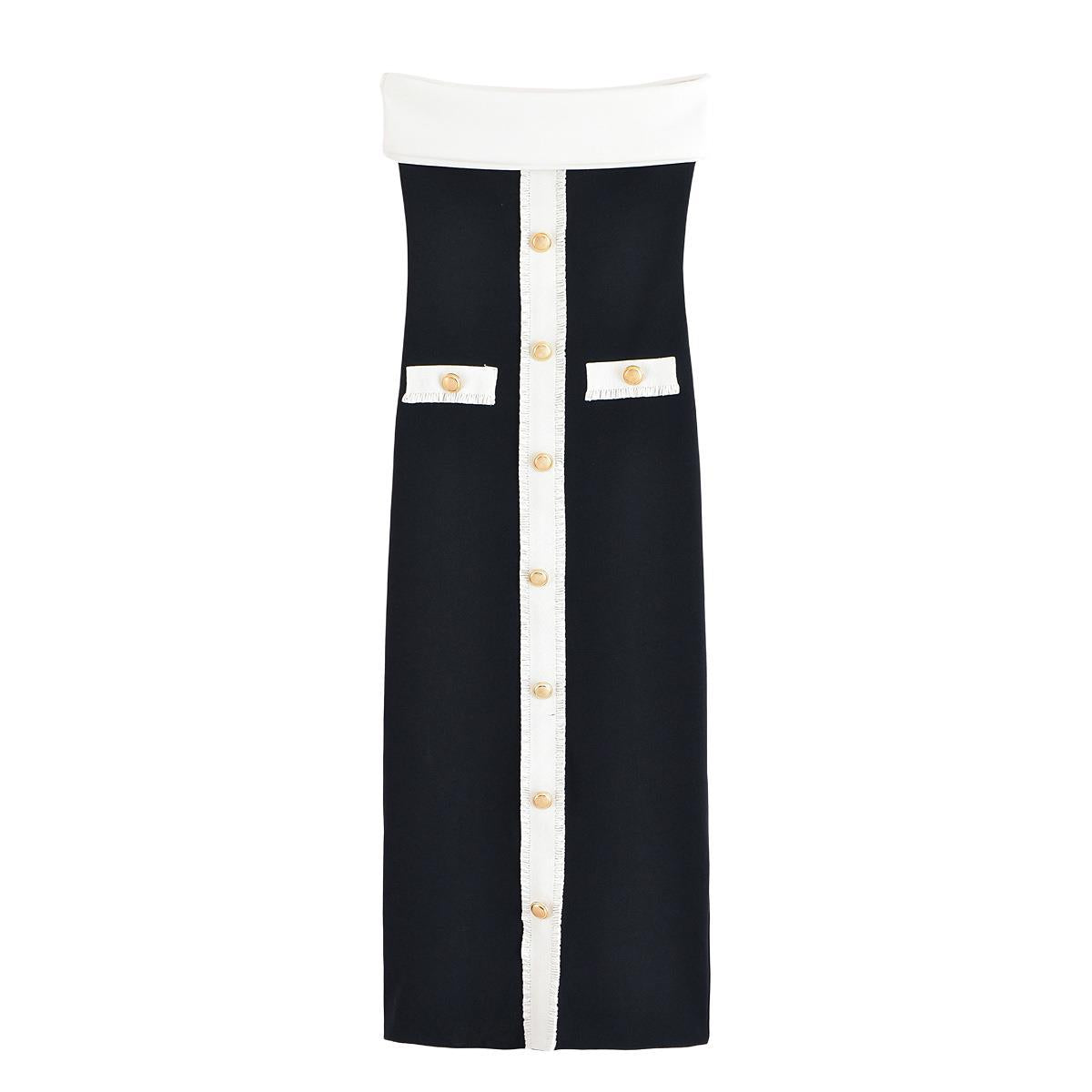 Women's Autumn Pullover Straight Collar Sleeveless Shaping Dresses