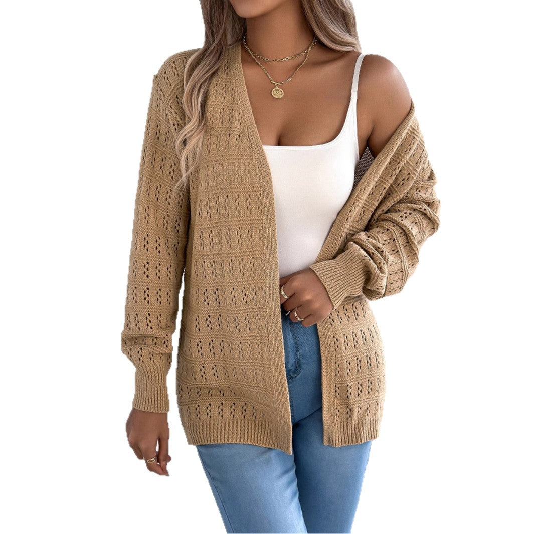 Versatile Women's Solid Color Lantern Mid-length Sweater