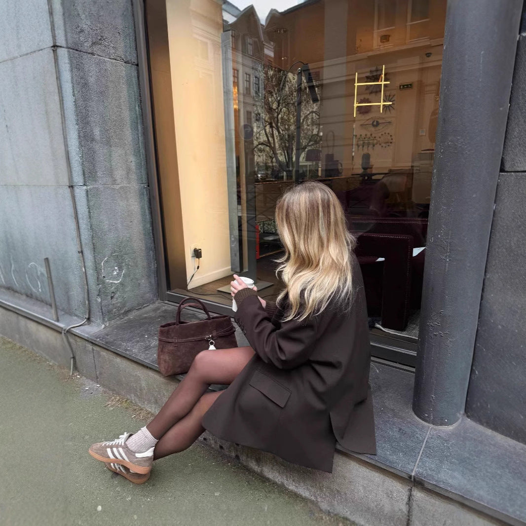 Women's Solid Color Long-sleeved Advanced Design Sense Blazers